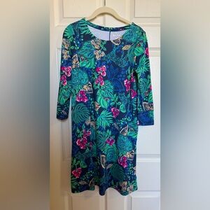 Lilly Pulitzer Solia ChillyLilly UPF 50+ Dress Low Tide Navy Life Of The Party